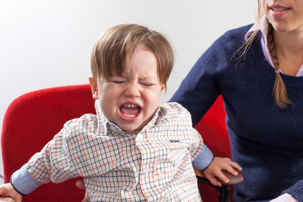 child throwing tantrum